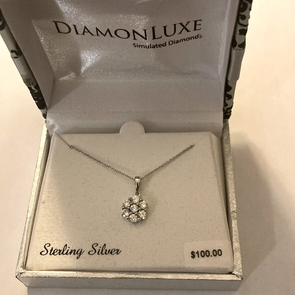 New Diamond Luxe simulated diamond, sterling silver necklace